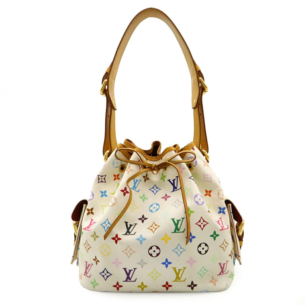 LOUIS VUITTON Monogram Multicolor Shoulder Bag Hobo Blanc White